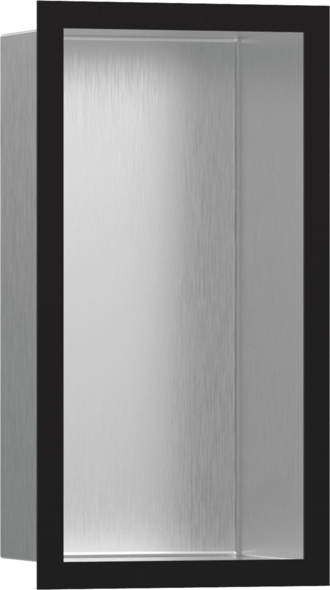 hansgrohe XtraStoris Individual Niche murale 300/150/100 inox brossé avec cadre design, Noir mat