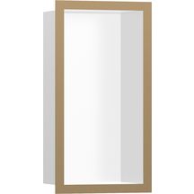 hansgrohe XtraStoris Individual Niche murale 300/150/100 blanc mat avec cadre design, Bronze brossé