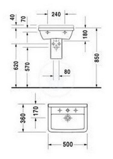 Lavabo 50 starck 3 blanc réf. 300500000