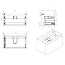 Meuble Alterna Primeo 80 cm suspendu 2 tiroirs bois