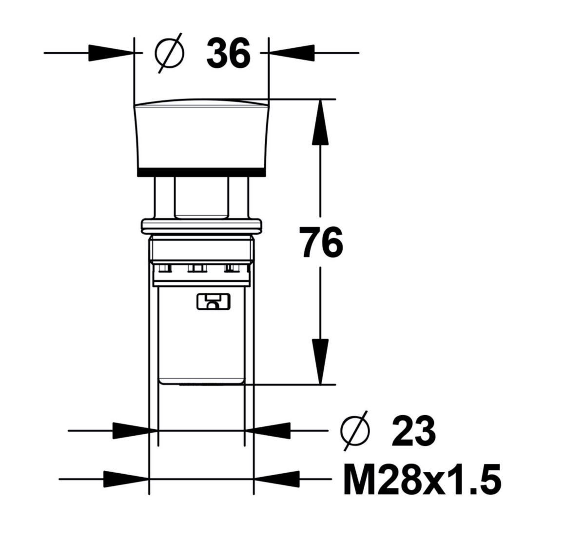 Tête interchangeable pour lavabo presto neo. Déclenchement mécanique temporisé par bouton-poussoir. Temporisation 10-20sec. Finition chromée avec bague bleue. réf.01275