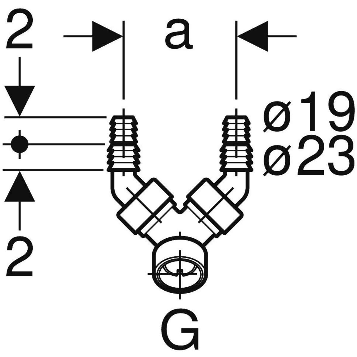 Pièce pour raccordement de 2 machines à laver réf. 152.767.11.1