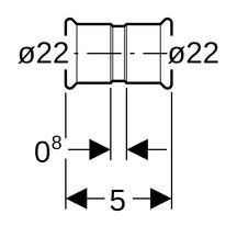 Manchon acier carbone femelle D22mm Réf 22004