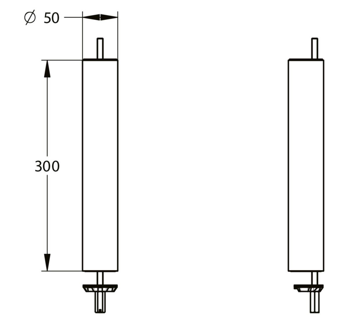 Réhausse seule pour robinetterie grande cuisine PRESTO CHEF. Compatible avec les modèles monotrou. Hauteur 300 mm, diamètre 50 mm. réf.70836