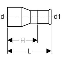 Réduction avec extrémité à emboîterD35-28mm, acier réf 22313