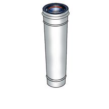 Conduit isolé Rolux Fioul Inox - galva diamètre 80 / 125 longueur 1000 mm Fioul Blanc réf. 114698