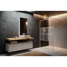 PAROI WALK-IN AVEC LES INSERTS HART HC 100 EXTENSIBILITÉ 97-98,5 CM VERRE TREMPÉ LINEA 1 PROFILÉS INOX BROSSÉ