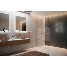 PAROI WALK-IN AVEC LES INSERTS HART HC 140 EXTENSIBILITÉ 137-138,5 CM VERRE TREMPÉ LINEA 2 PROFILÉS CHROME