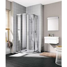 Paroi de douche arrondie coulissante CADA XS R55 09020 VPK Argent poli Verre clair traité anticalcaire CADACLEAN Réf. 1403027914