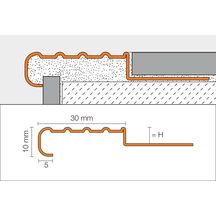 Profilé de nez de marche Trep-E pour escalier en acier inox TE110 longueur 2,50m Schlüter