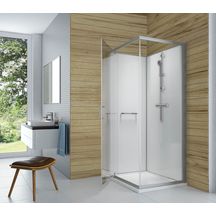 Cabine De Douche Karamineral2 Carre 90 Porte Pivotante Verre Transparent Confort Blanc Receveur Pn24 Réf : L11KM2C0401CAD