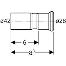 Réduction avec extrémité à emboîterD42-28mm, inox réf 32317