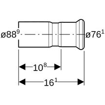 Réduction avec extrémité à emboîterD88,9-76,1mm inoxréf 32339