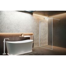 PAROI WALK-IN AVEC ENCADREMENT HART HP 80  EXTENSIBILITÉ 77-78,5 CM VERRE TREMPÉ TRANSPARENT PROFILÉS BLANC MATT