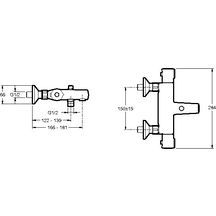 Mitigeur JULY thermostatique bain-douche mural chromé réf. E45714-CP