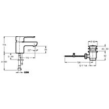 Mitigeur JULY Lavabo c3 avec vidage métal, chromé réf. E98258-CP