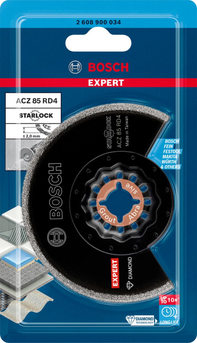 Lame pour outils multifonctions Expert Grout Segment Blade ACZ 85 RD4 85 mm Réf. 2608900034