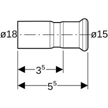 Réduction avec extrémité à emboîterD18-15mm, acier réf 22303