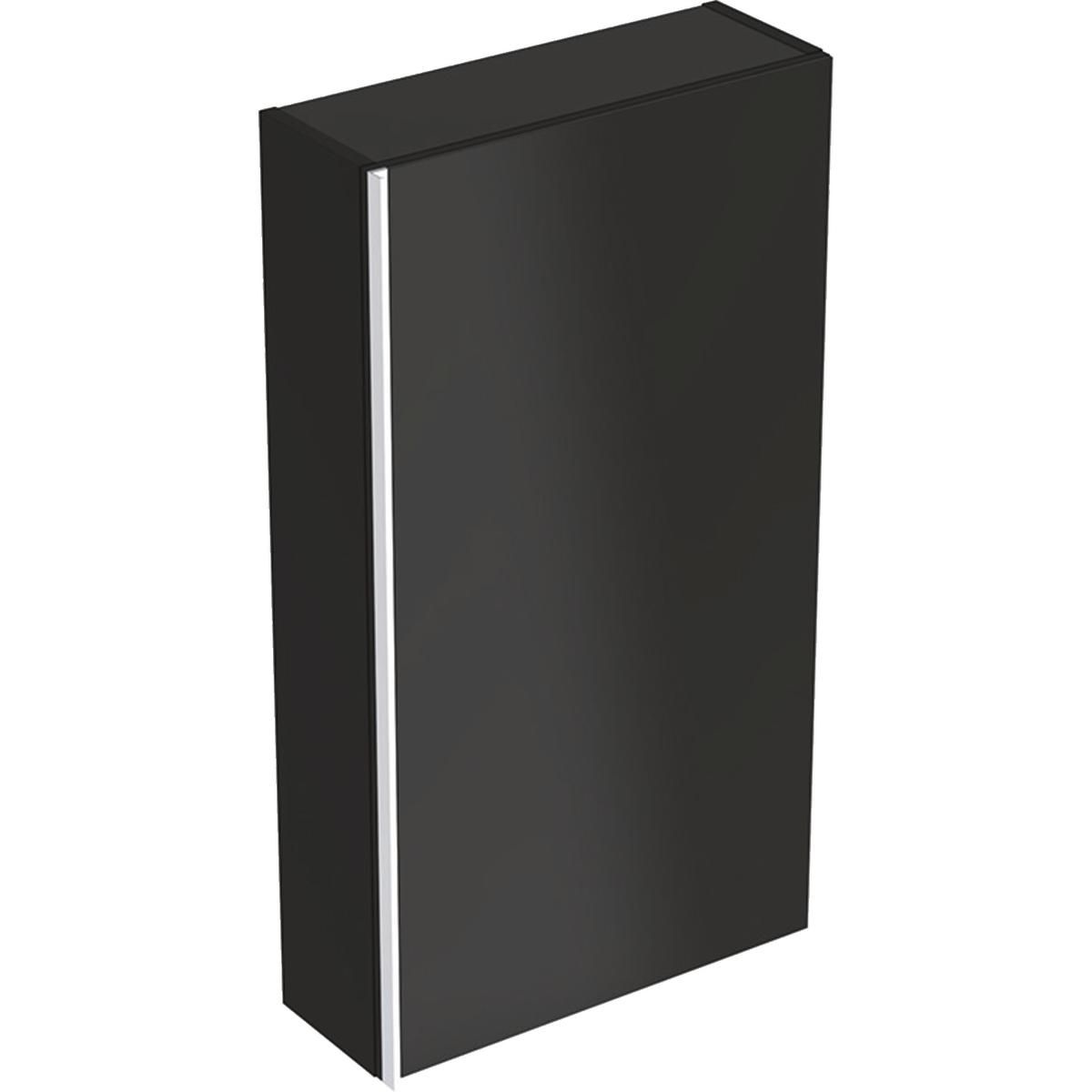 Armoire haute compacte Acanto - 1 porte - 45 x 82 x 17,4 cm - corps : laqué mat / noir - porte : verre brillant / noir Réf. 500.639.16.1