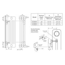 Radiateur colonne Teolys Horizontal Type D3, Hauteur 600mm, Largeur 900mm, Puissance 1171 W (Blanc RAL9016) Réf. D3060 18