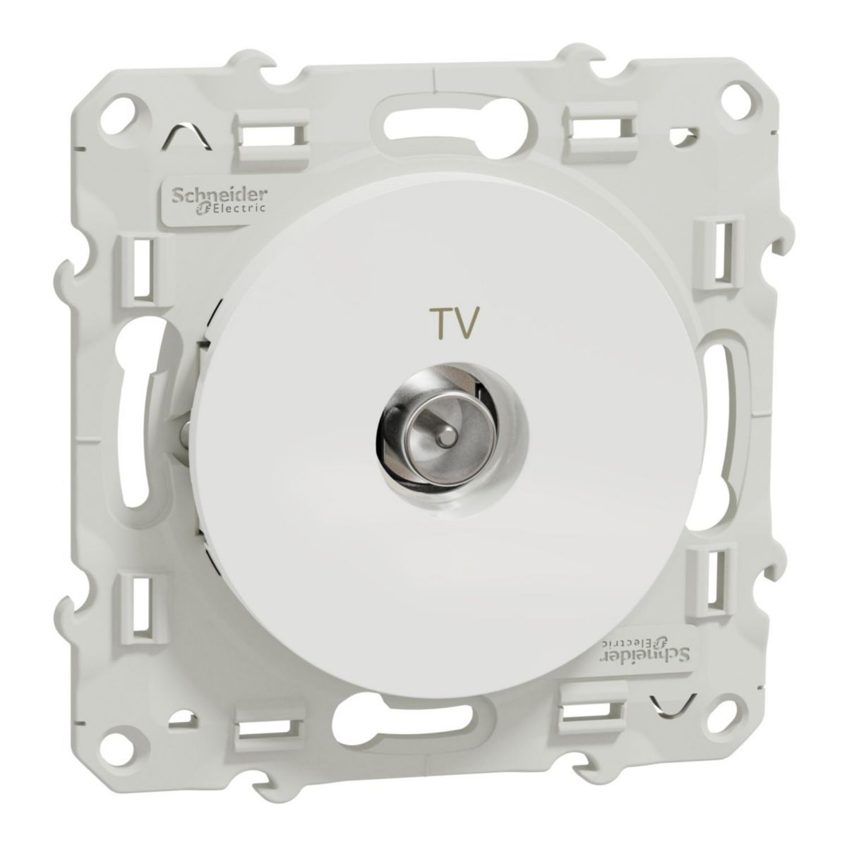 Odace prise tv blanc a vis s520445