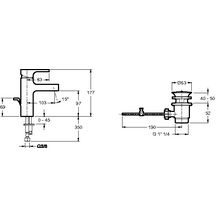 Mitigeur lavabo Strayt avec vidage chrome réf. E37327-CP