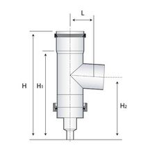 Té avec trappe de visite DUALIS FLEXCONDENS pour chaudières gaz ou fioul diamètre 80 Réf. 27080651/0