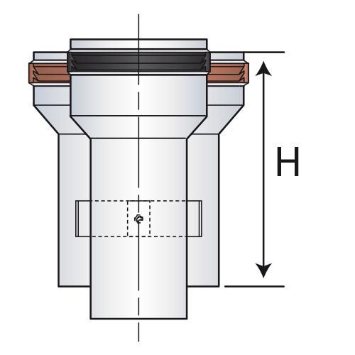 Adaptateur DUALIS, diamètre 60 / 100 - 80 / 125 mm ADA 60EP/80GP Réf. 17080785/0