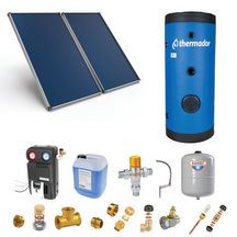 Pack solaire Astrea Pack A - Chauffe Eau Solaire Individuel (CESI) - 2 capteurs solaires - ballon préparateur ECS 300L bleu - appoint électrique - kit d'accessoires complet selon offre - fixation panneaux toiture inclinée Réf. PSOLECSE23M