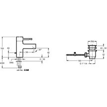 Mitigeur lavabo medium Cuff avec vidage chrome réf. E37041-CP