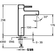 Mitigeur lavabo Cuff réhaussé sans vidage chrome réf. E98299-CP