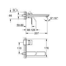 Mitigeur lavabo LINEARE  2 trous Taille L Chromé Réf. 23444001