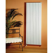 Radiateur eau chaude Acova Fassane vertical simple, puissance 1800W (dT50), hauteur 1900 mm, largeur 888 mm, 12 éléments, raccordement excentré par le bas, Aller/Retour réversible, appareil réversible Haut/Bas, Blanc RAL 9016 Réf. HX-190-088