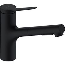 hansgrohe Zesis M33 Mitigeur de cuisine 150, douchette extractible, 2jet, sBox, Noir mat