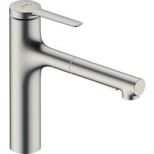 hansgrohe Zesis M33 Mitigeur de cuisine 160, douchette extractible, 2jet, Aspect acier inox