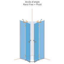 Paroi de douche Alterna Domino Fixe + pivot 90 cm