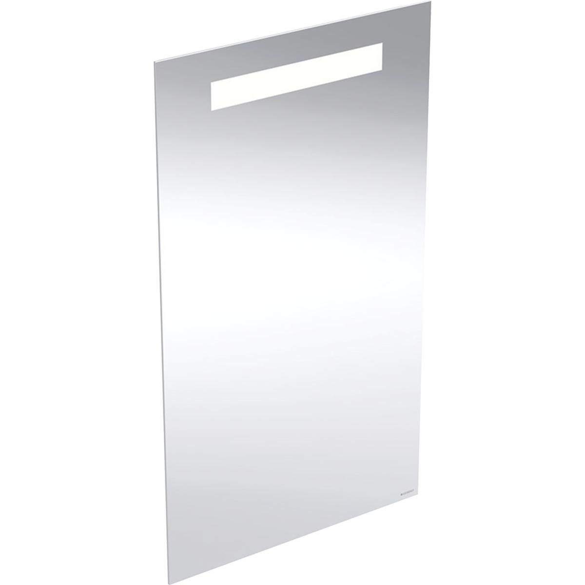 Miroir LED Geberit Option Basic Square, éclairage en haut, largeur 40cm,hauteur 70cm, aluminium anodisé