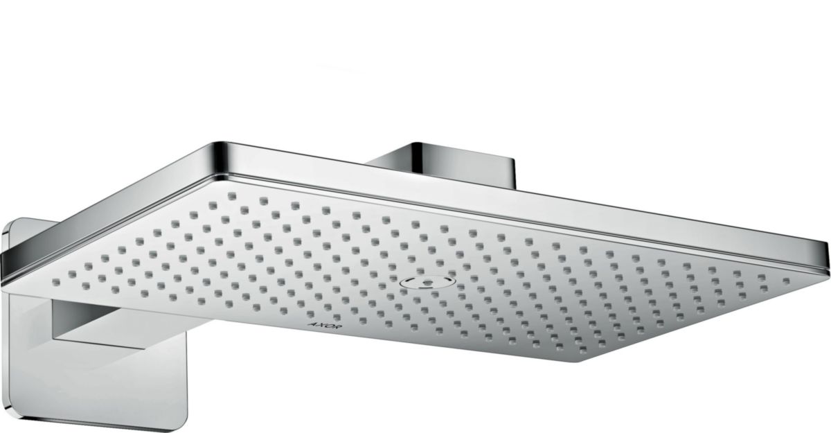 AXOR ShowerSolutions Douche de tête 460 / 300 mm 1jet avec bras de douche 450 mm et rosace softsquare, Rouge doré brossé