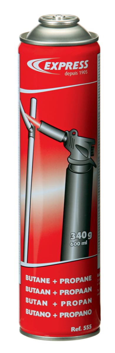 Cartouche de gaz butane + propane pour LAMPEXPRESS cartouche de 600ml. Réf. 555