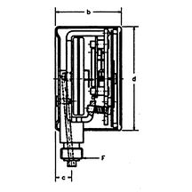 Manomètre 63mm 0/400mb bars-capsule 3 Réf 6183RV43D