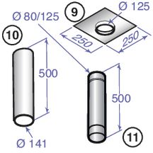 Kit de raccordement chaudière sous conduit diamètre 80 / 125 mm DY850 réf. 100003272