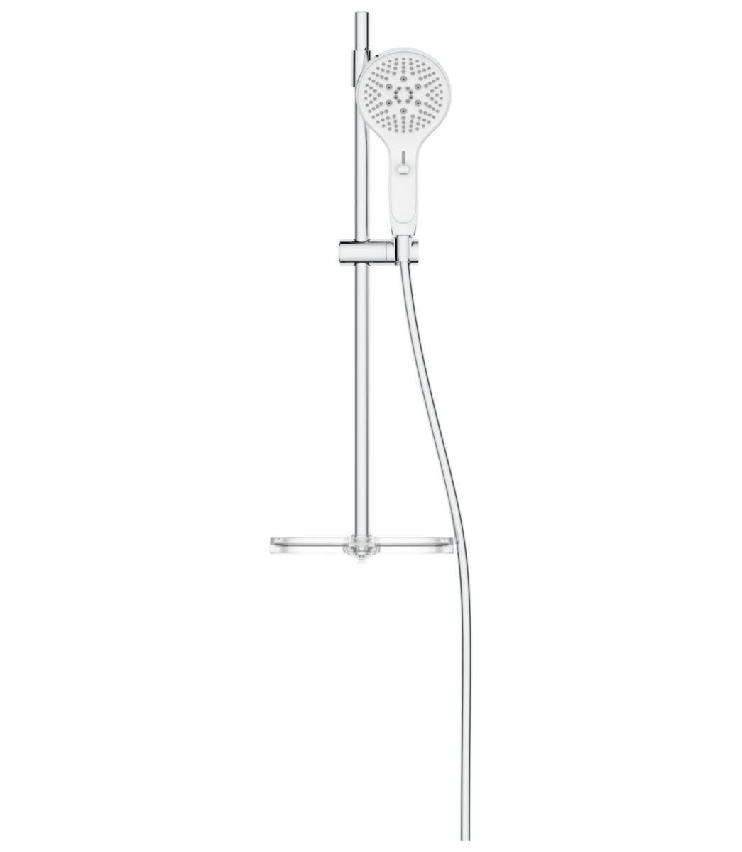 Ensemble de douche Alterna PLENITUDE 2 douchette à main ø 120 mm 3 jets avec barre de douche inox et flexible de douche chromé