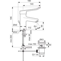 Mitigeur OKYRIS PRO lavabo manette ajourée vidage métal chromé réf. D2463AA