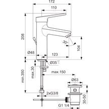 Mitigeur OKYRIS PRO lavabo grande vidage métal chromé réf. D2467AA