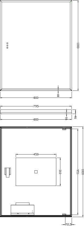 MIROIR LED ATELIER 80X100 CM Réf. P900027