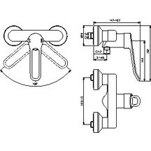 Mitigeur OKYRIS PRO douche manette ajourée chromé réf. D2482AA