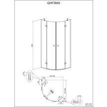 Paroi de douche Alterna Domino 1/4 cercle fixe + pivot 90 x 90 cm