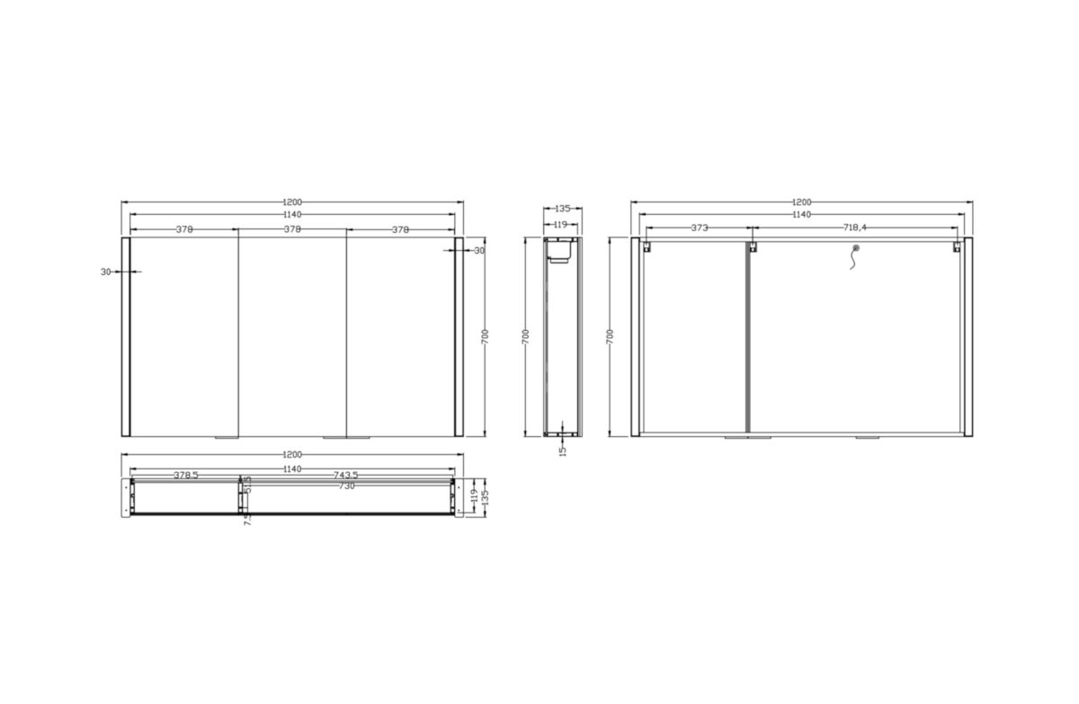 ARMOIRE LED COSMOS 70X120X13,5 CM Réf. P930018