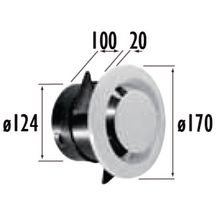 Bouche d'extraction fixe. manchon court paroi mince TYPE NP diamètre : 125 Lg : 100 mm GB 125 NP Réf 422152