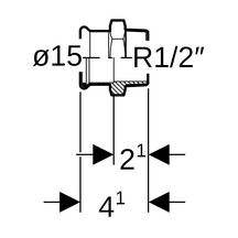 Jonction filetée D15-1/2mm, acier inox Réf 31703